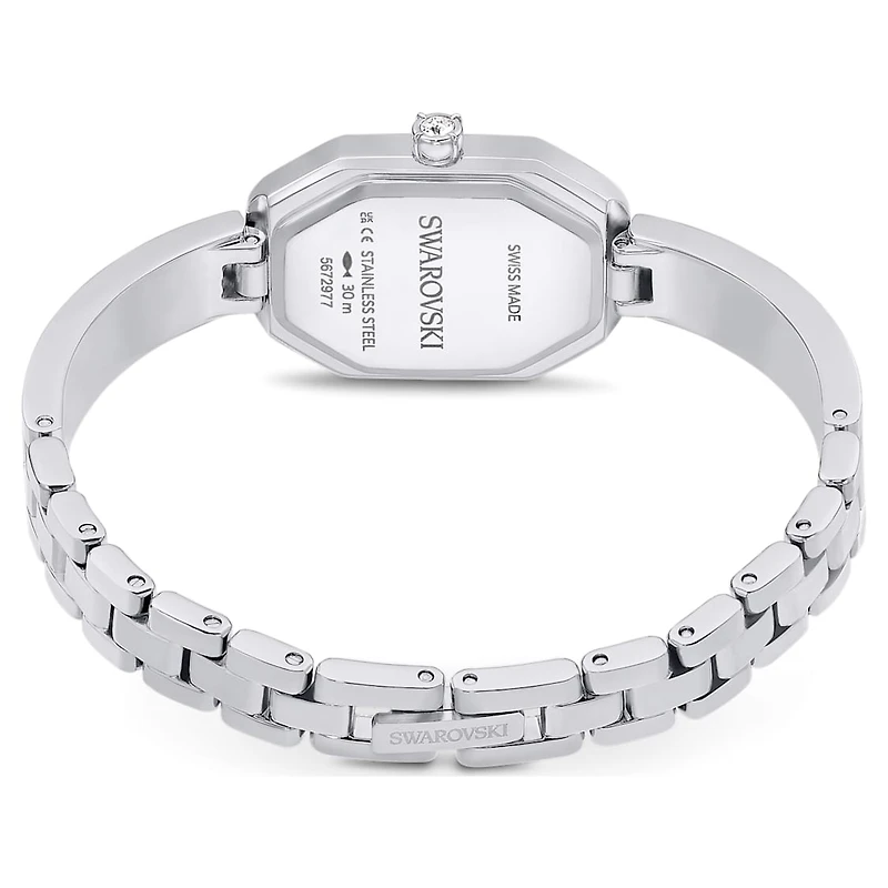 Dextera bangle watch, Swiss Made, Metal bracelet, Silver Tone, Stainless steel by SWAROVSKI