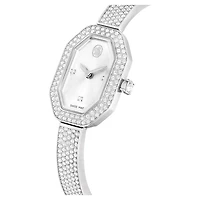 Dextera bangle watch, Swiss Made, Metal bracelet, Silver Tone, Stainless steel by SWAROVSKI
