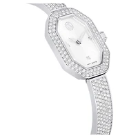 Dextera bangle watch, Swiss Made, Metal bracelet, Silver Tone, Stainless steel by SWAROVSKI