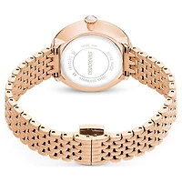 Matrix tennis 7-link watch, Swiss Made, Metal bracelet, Rose gold tone