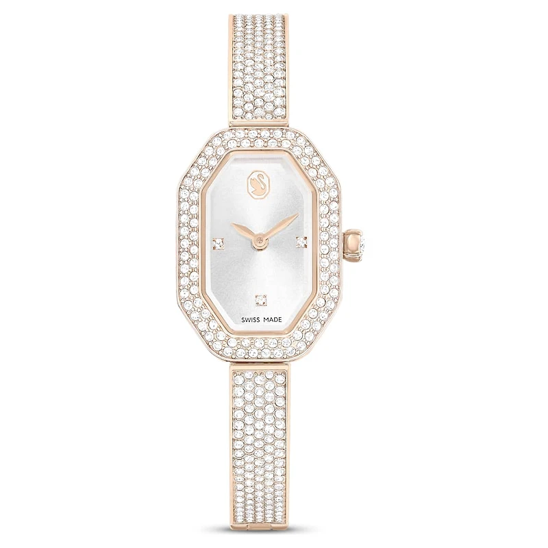 Dextera bangle watch, Swiss Made, Metal bracelet, Gold tone