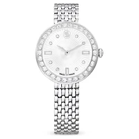 Matrix tennis 7-link watch, Swiss Made, Metal bracelet, Silver Tone, Stainless steel by SWAROVSKI