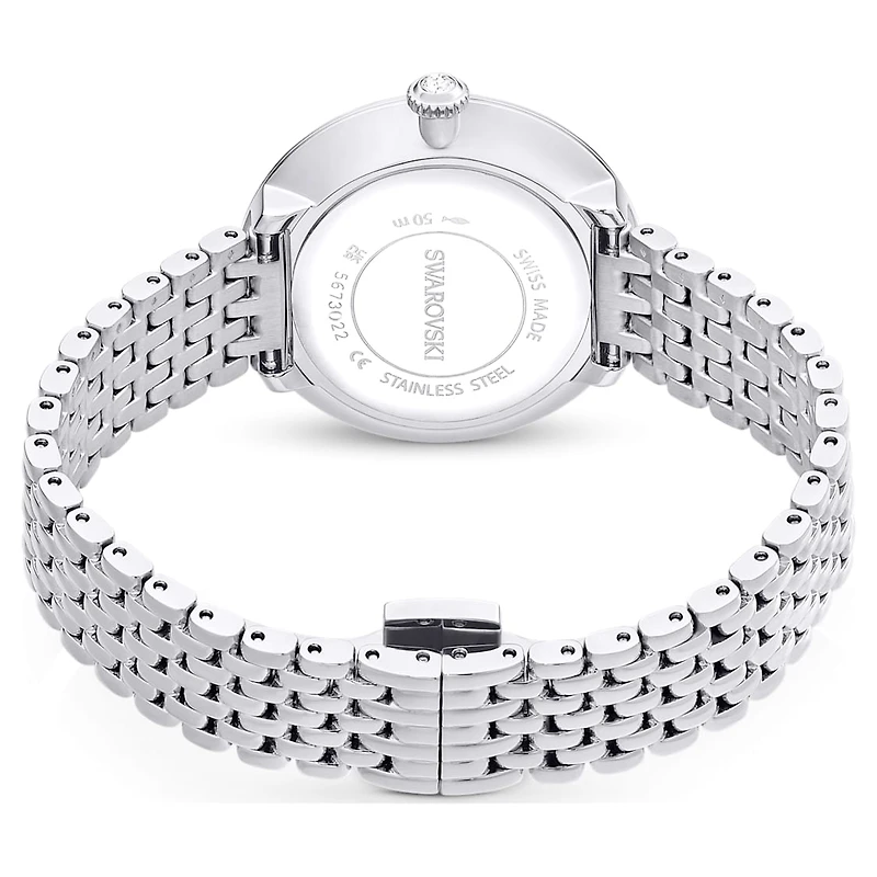 Matrix tennis 7-link watch, Swiss Made, Metal bracelet, Silver Tone, Stainless steel by SWAROVSKI