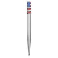 Ballpoint pen, Red and blue, Chrome plated by SWAROVSKI