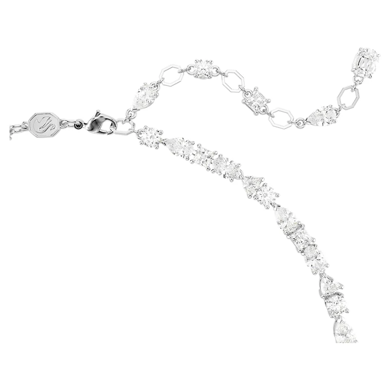 Mesmera set, Mixed cuts, White, Rhodium plated by SWAROVSKI