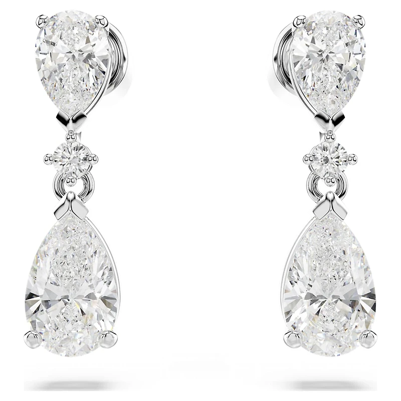 Mesmera set, Mixed cuts, White, Rhodium plated by SWAROVSKI
