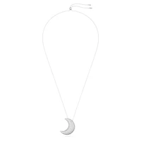 Luna pendant, Moon, White, Rhodium plated by SWAROVSKI