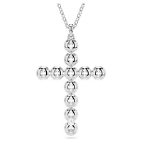 Insigne pendant, Mixed cuts, Cross, White, Rhodium plated by SWAROVSKI