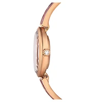 Crystal Rock oval watch, Swiss Made, Metal bracelet, Red, Rose gold-tone finish by SWAROVSKI