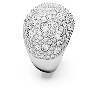 Luna cocktail ring, Moon, White, Rhodium plated by SWAROVSKI