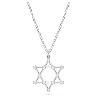 Insigne pendant, Round cut, Star, White, Rhodium plated by SWAROVSKI