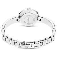 Matrix bangle watch, Swiss Made, Crystal bracelet, White, Stainless steel by SWAROVSKI