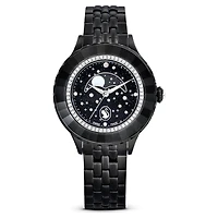 Octea moon watch, Swiss Made, Moon, Metal bracelet, Black, Black finish by SWAROVSKI