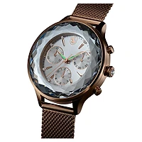Nova chrono watch, Swiss Made, Metal bracelet, Gold tone, Champagne gold-tone finish by SWAROVSKI