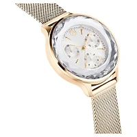 Nova chrono watch, Swiss Made, Metal bracelet, Gold tone, Champagne gold-tone finish by SWAROVSKI