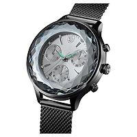 Nova chrono watch, Swiss Made, Metal bracelet, Silver tone, Stainless Steel by SWAROVSKI
