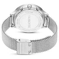 Nova chrono watch, Swiss Made, Metal bracelet, Silver tone, Stainless Steel by SWAROVSKI