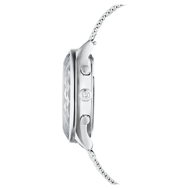Nova chrono watch, Swiss Made, Metal bracelet, Silver tone, Stainless Steel by SWAROVSKI