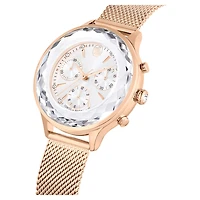 Nova chrono watch, Swiss Made, Metal bracelet, Rose gold tone, Rose gold-tone finish by SWAROVSKI
