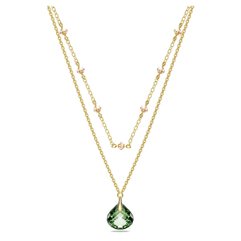 Tessa pendant, Green, Gold-tone plated by SWAROVSKI
