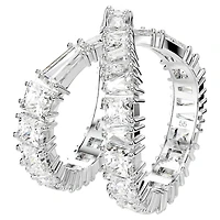 Hyperbola ring, Infinity, White, Silver-tone finish by SWAROVSKI
