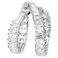 Hyperbola ring, Infinity, White, Silver-tone finish by SWAROVSKI