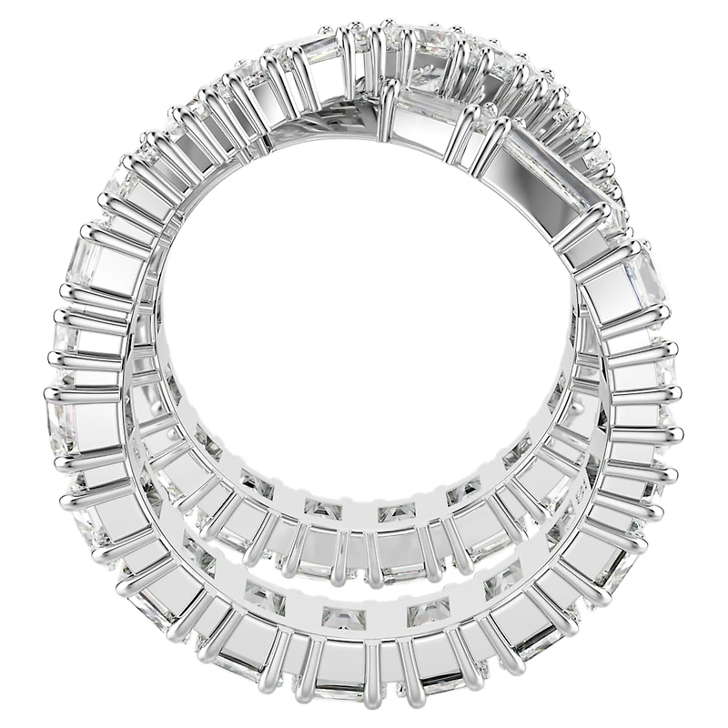 Hyperbola ring, Infinity, White, Silver-tone finish by SWAROVSKI