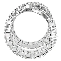 Hyperbola ring, Infinity, White, Silver-tone finish by SWAROVSKI