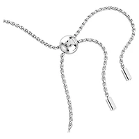Matrix Tennis bracelet, Mixed round cuts, White, Rhodium plated by SWAROVSKI