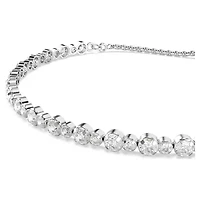 Matrix Tennis bracelet, Mixed round cuts, White, Rhodium plated by SWAROVSKI