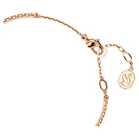 Swan bangle, Swan, Black, Rose gold-tone plated by SWAROVSKI