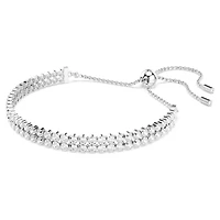 Matrix bracelet, Round cut, White, Rhodium plated by SWAROVSKI