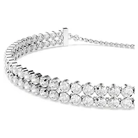 Matrix bracelet, Round cut, White, Rhodium plated by SWAROVSKI