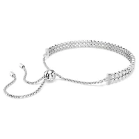 Matrix bracelet, Round cut, White, Rhodium plated by SWAROVSKI
