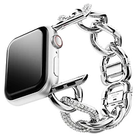 Chain strap, For Apple Watch® 40 mm & 41mm, Silver tone, Stainless steel by SWAROVSKI