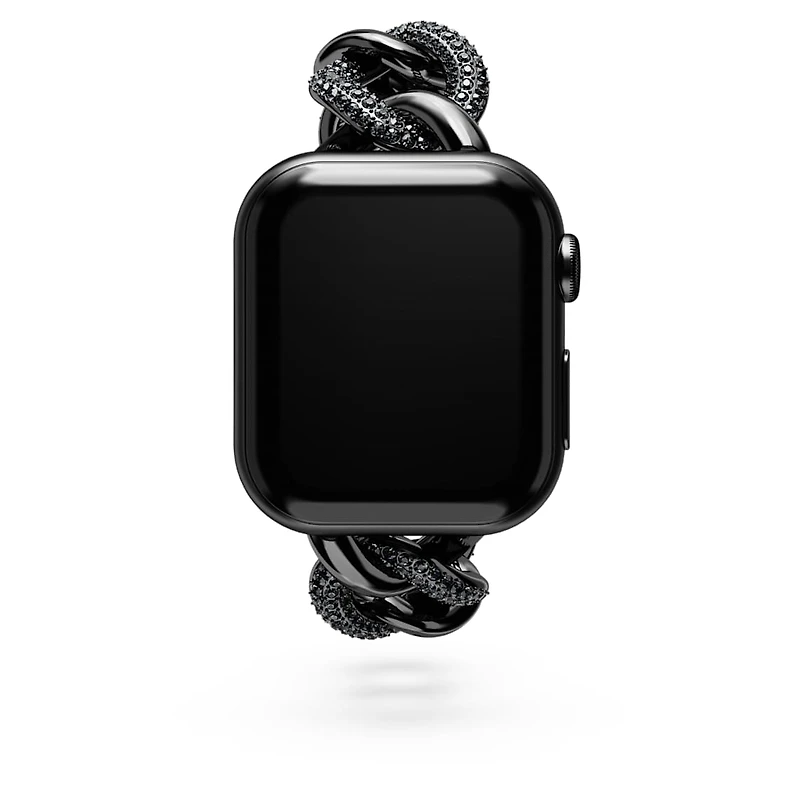 Chain strap, For Apple Watch® 40mm & 41mm, Black, Black finish by SWAROVSKI