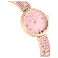 Illumina watch, Swiss Made, Crystal bracelet, Pink, Rose gold-tone finish by SWAROVSKI