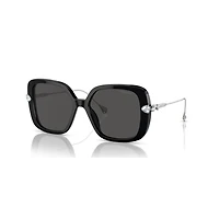 Sunglasses, Oversized, Square shape, SK6011, Black by SWAROVSKI