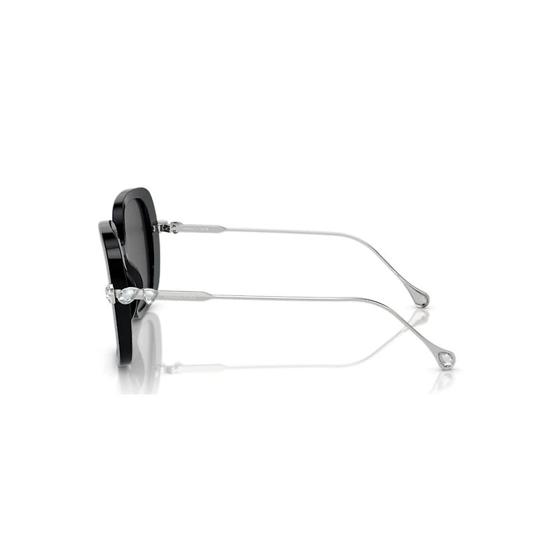 Sunglasses, Oversized, Square shape, SK6011, Black by SWAROVSKI