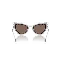 2 in 1 clip-on sunglasses, Statement, Cat-eye shape, SK7011, White by SWAROVSKI