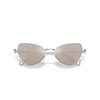 2 in 1 clip-on sunglasses, Statement, Cat-eye shape, SK7011, White by SWAROVSKI