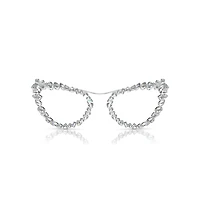 2 in 1 clip-on sunglasses, Statement, Cat-eye shape, SK7011, White by SWAROVSKI