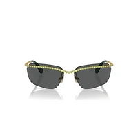 Sunglasses, Rectangular shape, SK7001, Black by SWAROVSKI