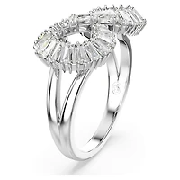 Hyperbola cocktail ring, Infinity, White, Rhodium plated by SWAROVSKI