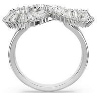 Hyperbola cocktail ring, Infinity, White, Rhodium plated by SWAROVSKI
