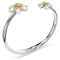 Idyllia bangle, Flower, Yellow, Rhodium plated by SWAROVSKI