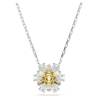 Idyllia pendant, Flower, Yellow, Rhodium plated by SWAROVSKI