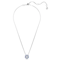 Idyllia pendant, Mixed cuts, Flower, Blue, Rhodium plated by SWAROVSKI