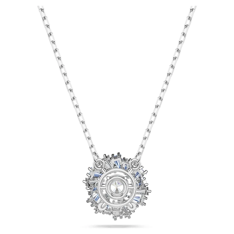 Idyllia pendant, Mixed cuts, Flower, Blue, Rhodium plated by SWAROVSKI