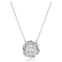 Idyllia pendant, Mixed cuts, Flower, Blue, Rhodium plated by SWAROVSKI